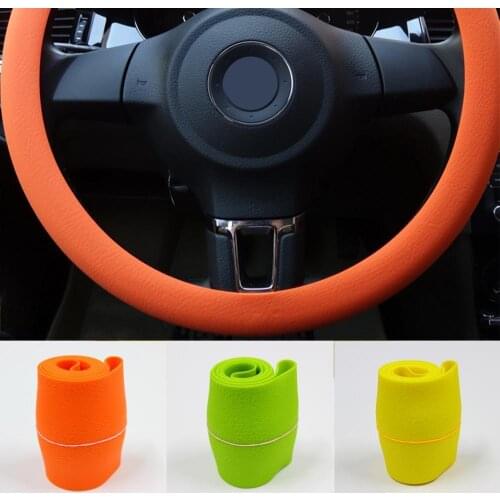85% Hot Sales!!! Universal Solid Color Anti-slip Silicone Car Steering Wheel Protective Cover