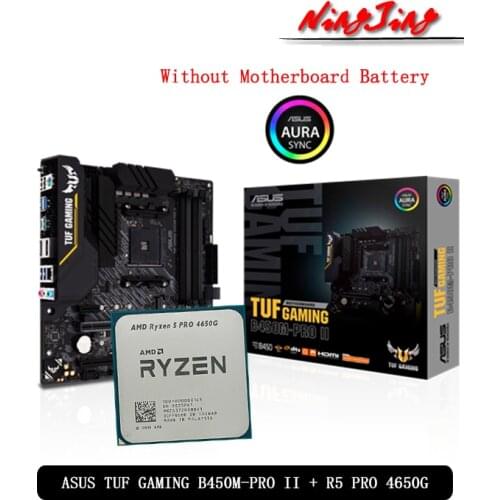 AMD Ryzen 5 4650G R5 4650G CPU + ASUS TUF GAMING B450M-PRO II Motherboard Suit Socket AM4 All new but without cooler