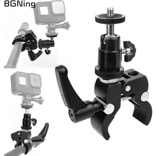 BGNing Super Clamp Mount with Mini Ball Head Tripod for SLR DSLR Monitor LED Light LCD Video Flash Action Cameras Support Holder