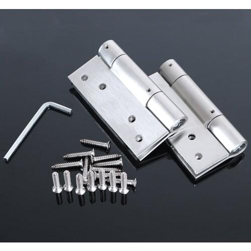 Automatic Door Closing Buffer Hinges Unidirectional Stealth Stainless Steel Hydraulic Spring Door Folding Sheet Hinge 2pcs