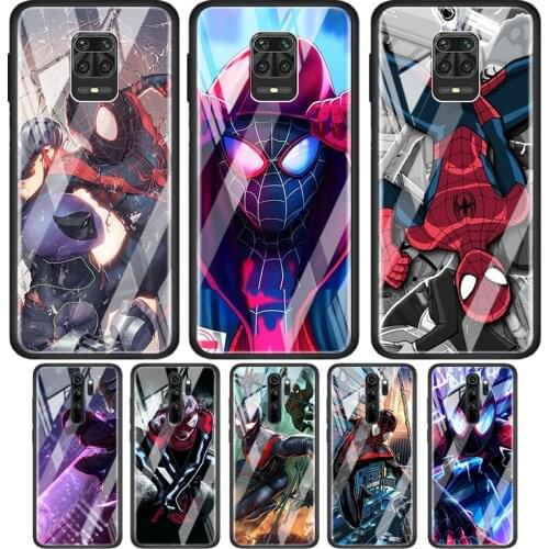 Ultimate Spiderman Marvel Tempered Glass Cover For Xiaomi Redmi Note 10 10S 9 9T 9S 8T 8 9A 9C 8A 7 Pro Max Phone Case