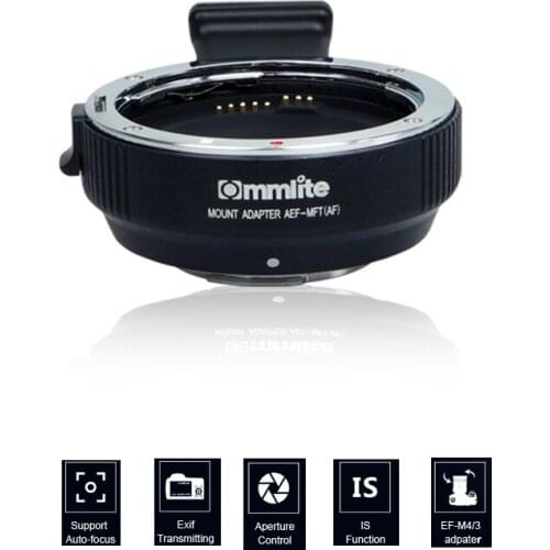 Commlite Electronic AF Auto Focus Lens Adapter for Canon EF EF-S Lens to Camera M4/3 MFT GH4 GH5/5S GF6 GX1 GX7 EM5 E-PL5 BMPCC