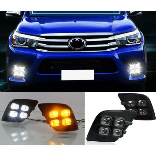 For Toyota Hilux Revo 2015 2016 2017 2018 High quality LED Car Front Daytime Running Light Bumper Turn Lamp
