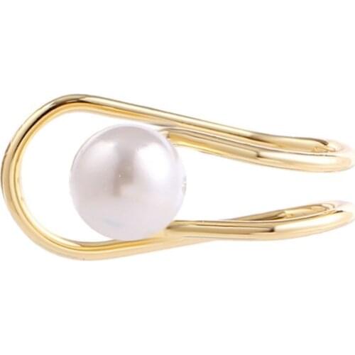 Elegant Simple Circle Pearl Ear Cuff Clip on Earrings for Women girl Fashion Pearls Earcuff Earrings Jewelry