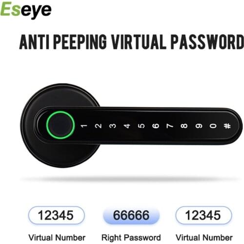 Eseye TTLock Electronic WiFi Smart Lock USB Rechargeable Fingerprint Door Lock APP Security Biometric Handle Lock For Apartment