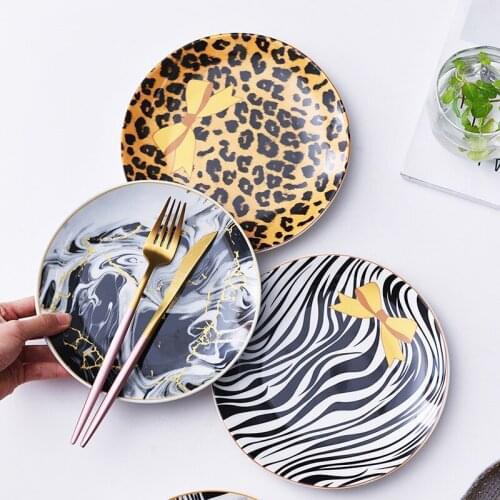 Ceramic art plates, dinner plates, dishes, home dishes, fruit salad restaurants, decorative cutlery, steak plates
