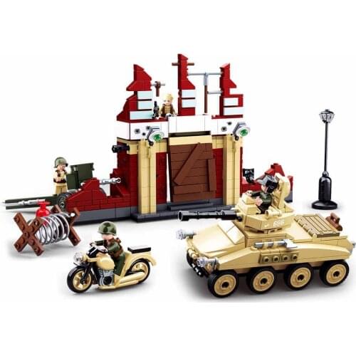 SLuban Defence of Stalingrad Military Soldiers Tank Model Building Blocks Toy For Kids Birthday Christmas Gift Toys For Boys