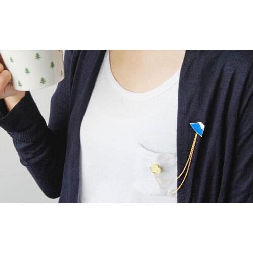 Korean Jewelry Lovely Beautiful Mount Fuji Planet Omelette Lucky Cat Collar Pin Brooch Pin Wholesale Clouds
