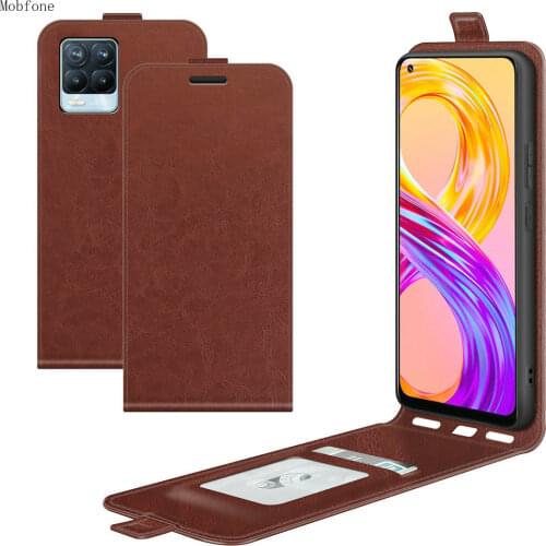 Retro Leather Case For OPPO Realme 8 Pro 6.4inch 2021 Flip Vertical Book Card Holder For Realme 8 Realme8 Fundas Soft Full Cover