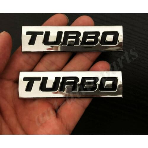 2pcs Metal Chrome Turbo T 2.0 2.5 3.0 Car Trunk Rear Emblem Badge Decal Sticker