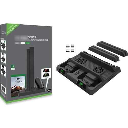 Multifunctional Charging Base with Cooling Fan Universal Dual Controllers Charging Stand for XBOX ONE/X/S Game Console