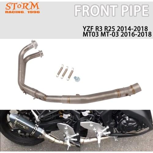 Motorbike Exhaust Front Pipe Mounting Accessories Full System Header Link Stainless Steel Tube For Yamaha YZF R3 R25 MT03 MT-03