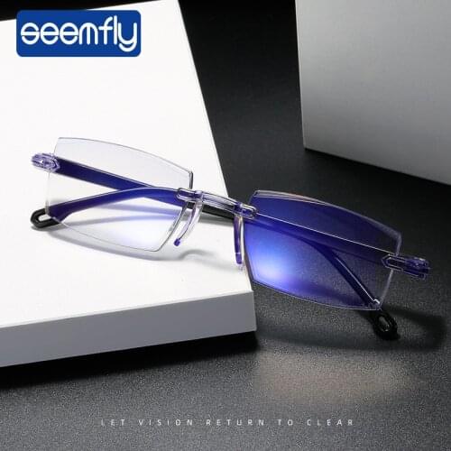 Seemfly -1.0 -1.5 -2.0 -2.5 -3.0 -4.0 Finished Myopia Glasses Women Men Classic Anti blue Light Prescription Optical Eyeglasses