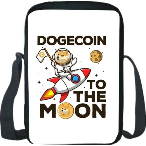 Dogecoin Shoulder Bag Students Teenager Messenger Bag Boys Girls Cartoon Crossbody Bookbag Fashion Design School Bag Mochila