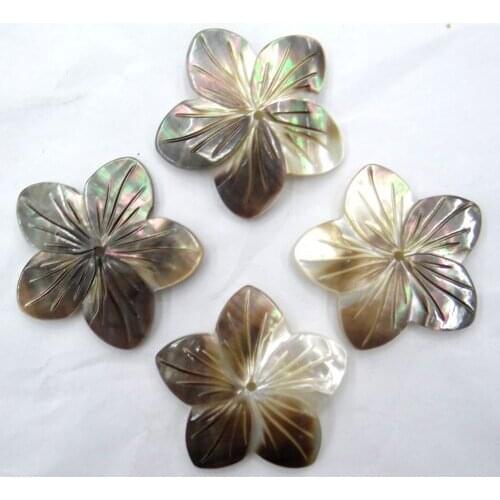 Natural Quartz crystal Abalone Shell carved petal Charms pendant for diy Jewelry making necklace Accessories 6PCS A15