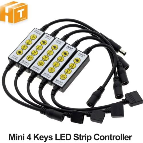 New Arrival LED Strip 4Key Controller for Single Color / Double White / RGB / RGBW / RGB+CCT LED Strip Control