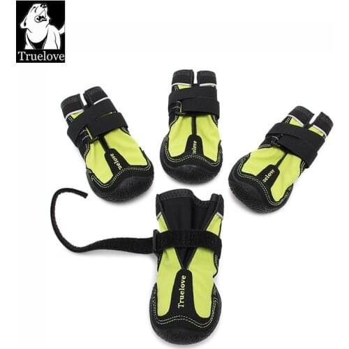 Truelove Pet Shoes Boots Waterproof for Dogs with Reflective Rugged Anti-Slip Sole 4PCS TLS4861