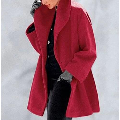 Autumn And Winter Coat Ladies Fashion Multicolor Round Neck Loose Hooded Woolen Coat Amazon Double-sided Woolen Coat