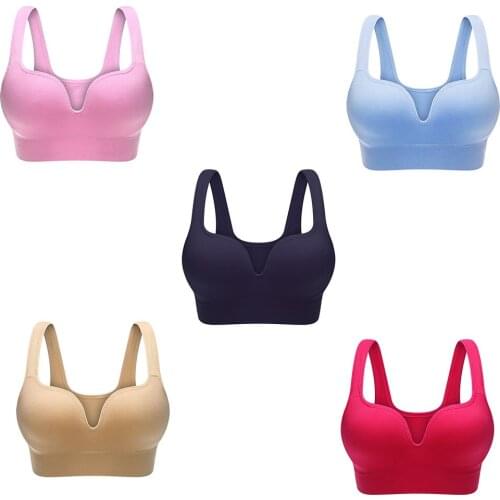 Professional Women Yoga Top Tank Seamless Fitness Sports Push Up Bra Solid Color Gym Vest