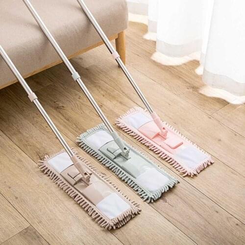 Adjustable Chenille Mop Household Long Handle Broom Sweeper Floor Cleaner Dust Brush Bathroom Rotatable Mop Cleaning Tools