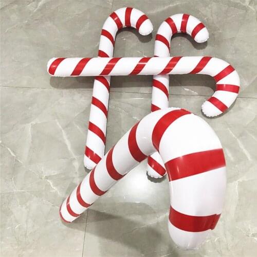 Christmas Inflation Walking Sticks Stripe Pattern 90cm Xmas Party Supplies Christmas Crutches For Festival Inflatable Toys