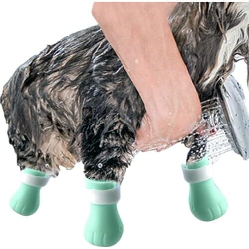 Pet Cat Grooming Tool Silicone Anti-Scratch Shoes Boots For Bath Cleaning Adjustable Cat Accessories Paw Claw Cover Protector