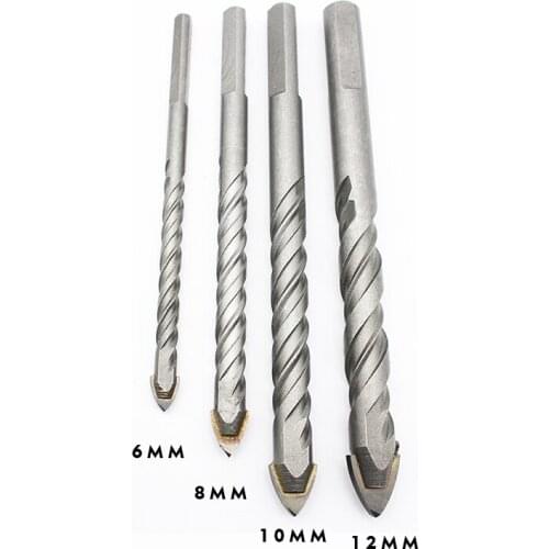 Twist Drill Bit 6mm 8mm 10mm 12mm Carbide Tiling Masonry Tungsten Drilling Drill Bits for Tile Ceramic ement wall