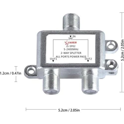 Satellete 2-Way Splitter MoCA 5-2500MHz HD Digital Coax Cable Bi-Directional Connector Satellite TV Receiver For SATV/CATV