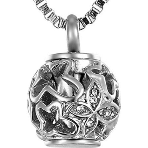 Stainless Steel Hollow Butterfly Flower Container Urn Memorial Pendant Necklace Memorial Ash Keepsake Cremation Jewelry