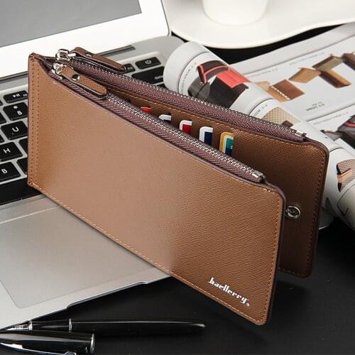Large Capacity Bifold Clutch Phone Bag Hasp Cowskin Card Purse Men Wallet Credit Card Holder Leather Id Card Case Bank Wallet