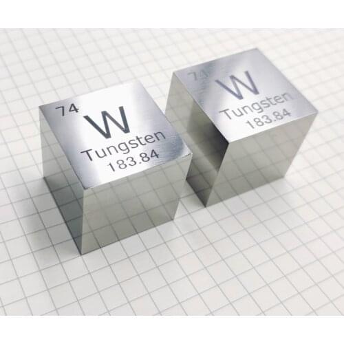 Tungsten metal in the periodic table- Cube Side length is one inch (25.4mm) and weight is about 315.28g 99.95