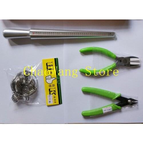 Jewelers Ring Mandrel Ring sizer Flat Nylon Jaw Plier Flush Cutter Pliers Jewelry Making Tools jewelry tools kit