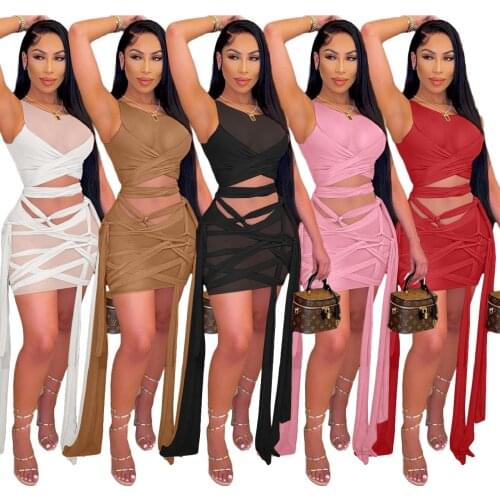 Adogirl Women See Through Bodycon Mini Dress Evening Party Dresses Hollow Out Solid Sleeveless Sexy Streetwear Slim Vestido