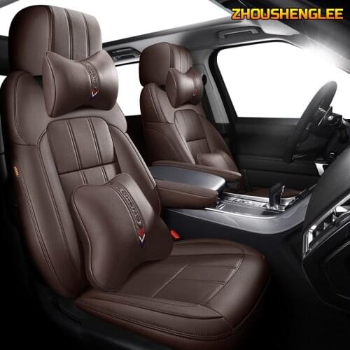 ZHOUSHENGLEE Custom Leather car seat covers For SKODA Yeti KODIAQ Octavia Superb Fabia Rapid KAROQ KAMIQ Automobiles Seat Covers