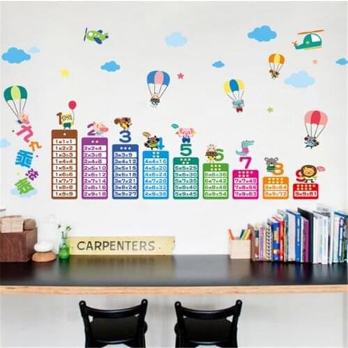 1PC Large Color 99 Multiplication Table Wall Sticker For Kids Room Baby Learn Educational Montessori Wall Decal Gift
