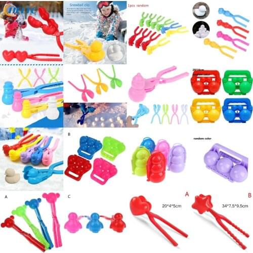 1PCS Plastic Snowball Maker Clip Safety Cartoon Duck Winter Snow Sand Mold Tool for Snowball Fight Outdoor Fun Sports Toys