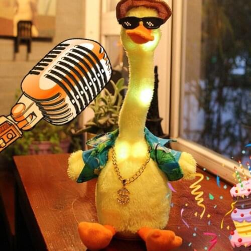 12in Interactive Doll Electric Duck Plush Stuffed Toy with Recording Songs Player Novelty Toy Soft Cotton Dancing Toy