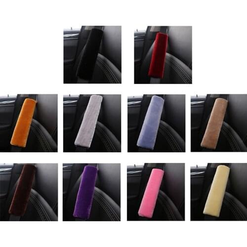 2pcs Car Seatbelt Cover Sheepskin Seat Belt Pillow Pad Seat belt Safety Strap