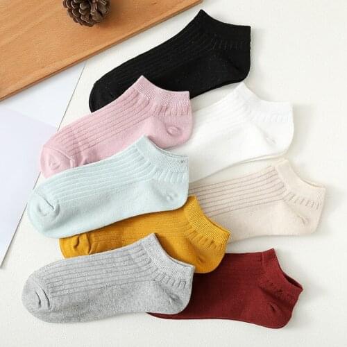 5 Pairs Ladies Women Invisible Footsies Shoe Liner Trainr Ballerina Boat heart Socks COTTON Thin pure coolor