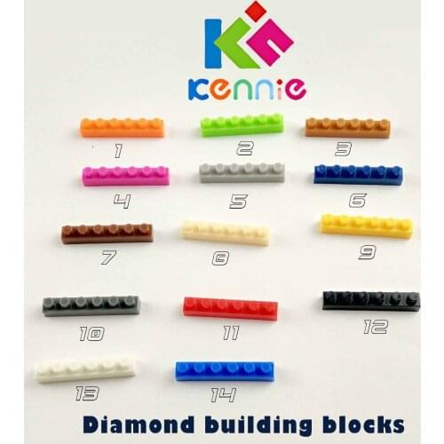 6600pcs/lot Kennie mini NO.3666 Bulk color Parts bulk PLATE 1X6 Diamond building blocks Parts DIY toys for children gifts