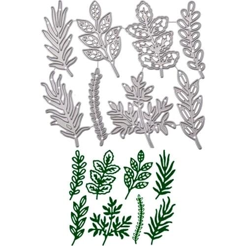 8pcs/Set Leaf Flower Metal Die Cuts,Leaves Flower Wedding Frame Cutting Dies DIY Scrapbooking Album Decorative for Card Making