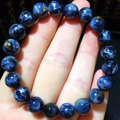 Genuine Natural Blue Pietersite Gemstone 9.5mm Round Beads Bracelet Stretch Woman Man Pietersite Bangle From Namibia AAAAAA