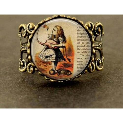Alice in wonderland Watch 1pcs/lot fantasy once upon a time Ring Quartz jewelry Watches