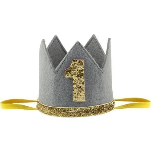 Birthday Party Cap Happy 1st Birthday Hats Glitter Hat Birthday Crown Boys Girls One Year Old Party Hat Baby Kids Hair Accessory