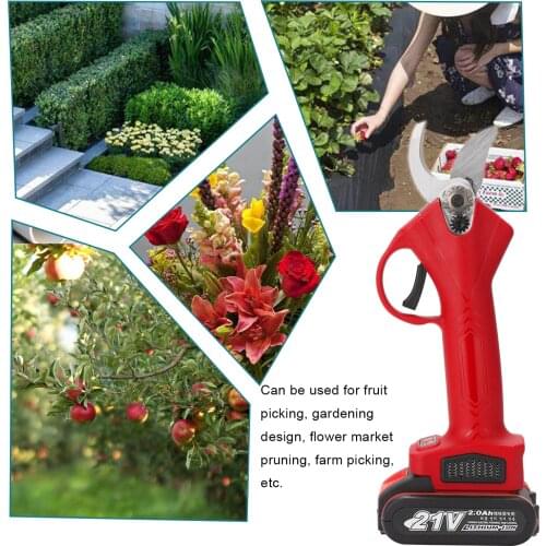 21V Electric Shear Cordless Electric Pruner Pruning Shear Efficient Fruit Tree Bonsai Pruning Branches Cutter Landscaping Tool