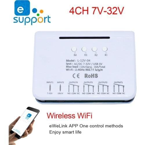 EWeLink 4CH Smart WiFi Switch Wireless Timer Switch Module Smart Home Automation Use Google Home with Alexa