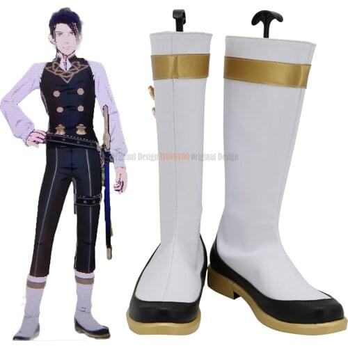 FE Felix White Shoes Cosplay Fire Emblem: Three Houses Felix Cosplay Boots Leather Shoes Cosplay Custom Made