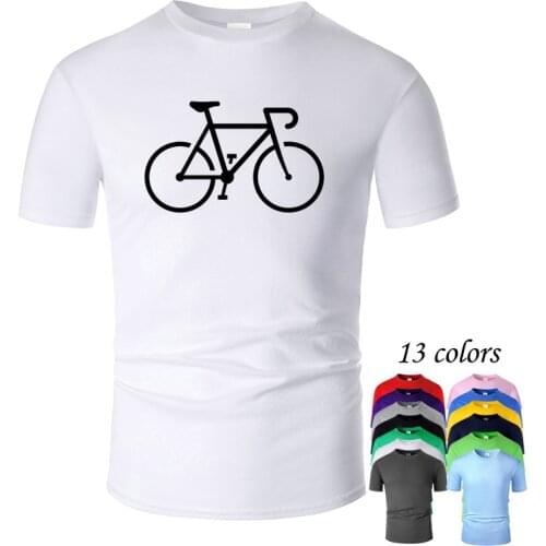 Bicycle Line Art O Neck Cotton T Shirt Men and woman Unisex Summer Short Sleeve Designed Casual Tee m01068
