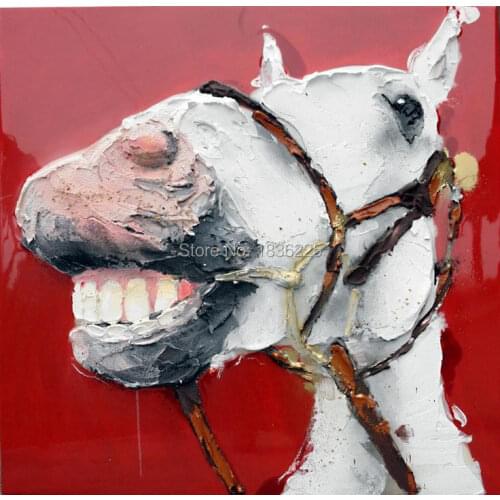 Red painting made in China simple abstract paintings white horse painting Canvas art abstract oil paintings to decorate rooms