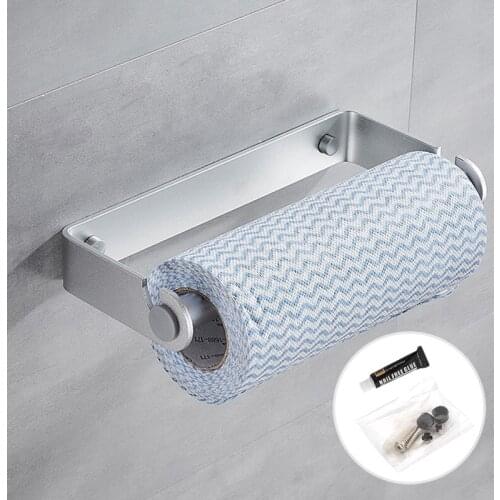 Kitchen Roll Paper Rack Towel Holder Toilet Wall-mounted Storage Hanger Bathroom Organizer